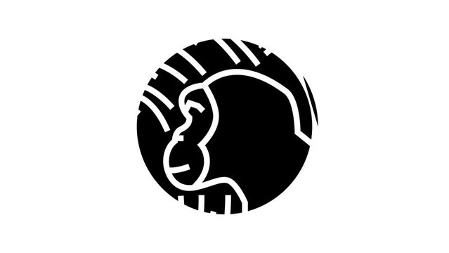 monkey chinese horoscope animal line icon animation