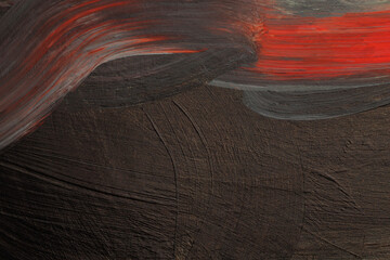 Oil and  Acrylic smear blot brushstroke painting wall. Abstract relief stucco texture color stain horizontal copy space canvas background.