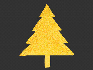 Christmas tree gold bokeh glitter particles isolate on png or transparent  background with sparkling  snow, star light  fo , New Year, Birthdays, Special event, luxury card,  rich style.