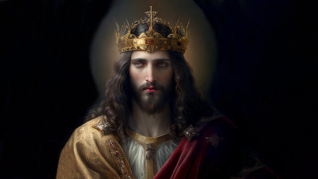 portrait of Jesus Christ with a crown
