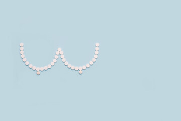 Breast medical concept. Female breast made of pills..Women's health, mammology and mastopathy, checkup