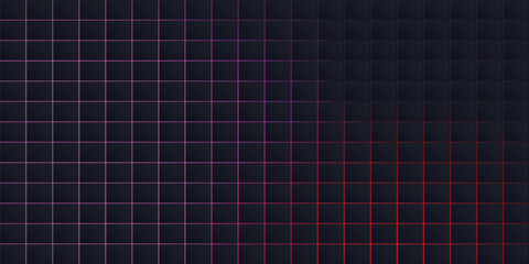 Pink and red light and blue square 