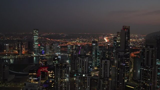 Time lapse of Downtown Dubai at sunset