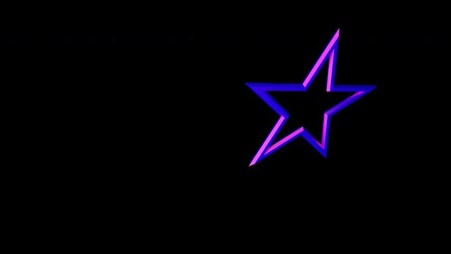 3D animation colourful stars rotating seamless looping on transparent background using alpha channel