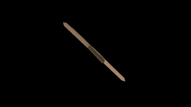 3D animation stars from wood rotating seamless looping on transparent background using alpha channel