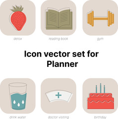 set of icons for planner stickers
