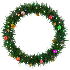 Fototapeta na wymiar christmas circle tree with decorations