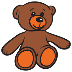 brown comic teddy bear. vector graphic.