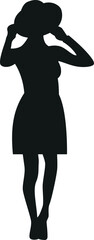 woman black silhouette with hat