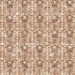 Cute safari wild tiger animal pattern for babies room decor. Seamless big cat furry brown textured gender neutral print design. 