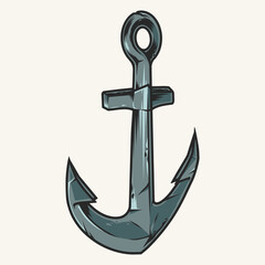 Metal anchor vintage monochrome label
