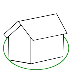 coloring page - house of geometrical shapes illustration