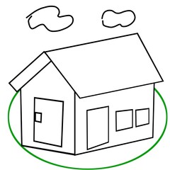 coloring page - house of geometrical shapes illustration