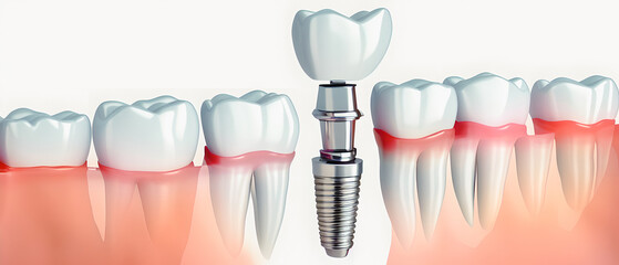Dental surgery. Tooth implant - obrazy, fototapety, plakaty