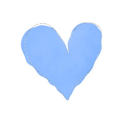 Naklejka na ściany i meble Blue Heart Watercolor With Silver Glitter