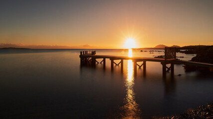 A picture of jetty at sunrise