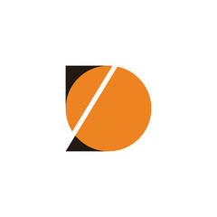 Obraz premium letter d circle sun simple geometric logo vector