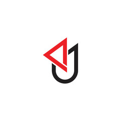 letter j triangle geometric arrow simple logo vector