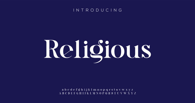 RELIGIOUS Minimal Luxury Typo Font And Modern Tech Typography Urban Style Alphabet Fonts.