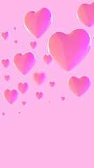 ピンク色のハートの背景素材