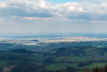 Frydek-Mistek city from Ondtejnik hill in Czech republic