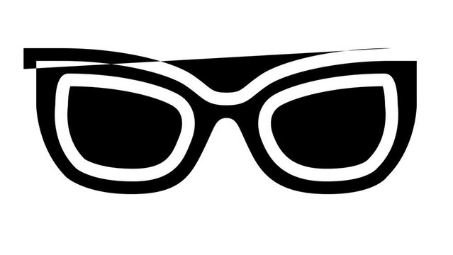 kig girl glasses frame line icon animation
