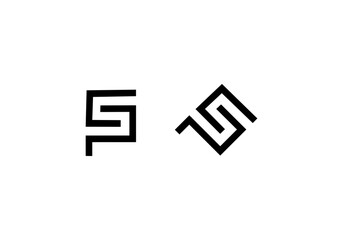 initial letter logo SP initial company icon business logo background illustration