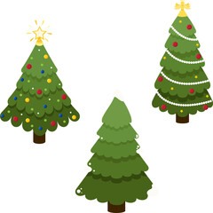 Christmas tree illustration graphic with transparent background