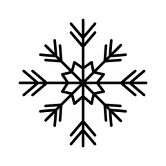 Snowflake decorative element. Hand drawn snowflake isolated. Vector element for christmas, new year decor