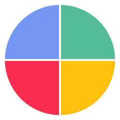 Fototapeta premium pie chart infographic template,graphic circle divided in 4 segments.