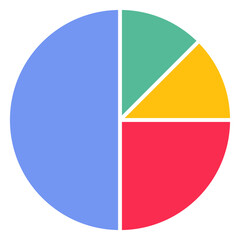 Fototapeta premium pie chart infographic template,graphic circle divided in 4 segments.