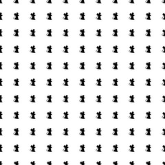 Square seamless background pattern from geometric shapes. The pattern is evenly filled with big black mouse symbols. Vector illustration on white background