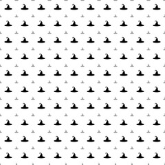 Square seamless background pattern from geometric shapes are different sizes and opacity. The pattern is evenly filled with big black witch hat symbols. Vector illustration on white background