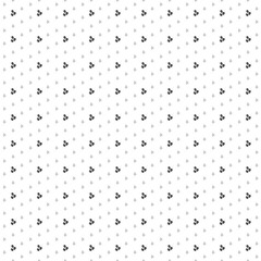 Square seamless background pattern from geometric shapes are different sizes and opacity. The pattern is evenly filled with small black coffee beans symbols. Vector illustration on white background