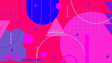 Abstract geometric pattern design in retro style. Vector illustration with memphis style