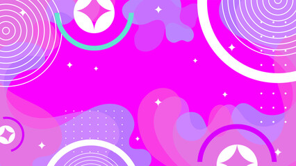 Trendy blue and red pink gradient geometric shape background in memphis style