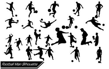 Football Sports silhouette set
