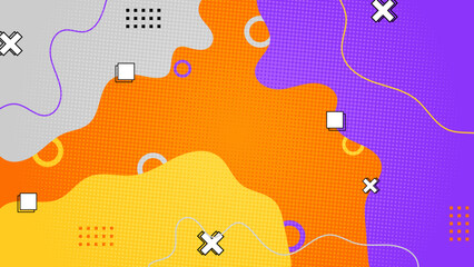 abstract memphis geometric background. Minimal geometric shapes composition. Futuristic patterns with pop art funky colors. Vector abstract graphic design pattern presentation wallpaper web template.