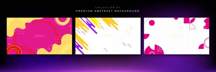 Fototapeta premium Modern abstract covers background with minimal geometric basic shape for cover design. Colorful geometric background, vector illustration.