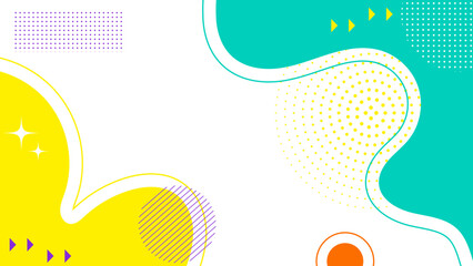 Abstract background with modern abstract minimal shapes for design template. Colorful geometric background, vector illustration. Pop art funky geometric shape background