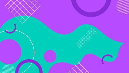 Memphis geometric abstract shapes background vector . Retro trendy halftone vector elements design for advertisement, Wallpaper, commercial and sale banner, poster. Vector illustration.