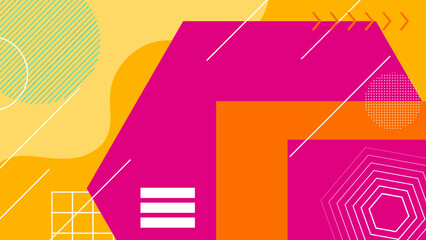 Abstract background with modern abstract minimal shapes for design template. Colorful geometric background, vector illustration. Pop art funky geometric shape background