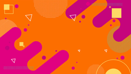 Obraz premium Abstract background with modern abstract minimal shapes for design template. Colorful geometric background, vector illustration. Pop art funky geometric shape background