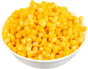 Corn Kernels In Bowl - Isolated