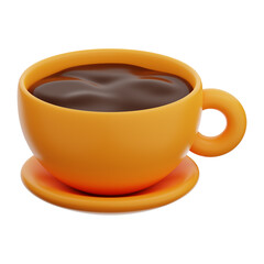 Premium Office coffee cup icon 3d rendering on isolated background