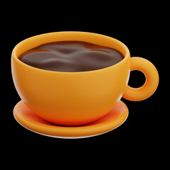 Premium Office coffee cup icon 3d rendering on isolated background