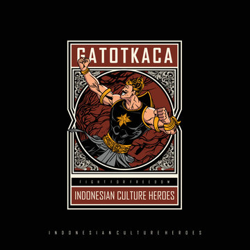 GATOTKACA CULTURE HEROES ILLUSTRATION, READY FORMAT EPS 10