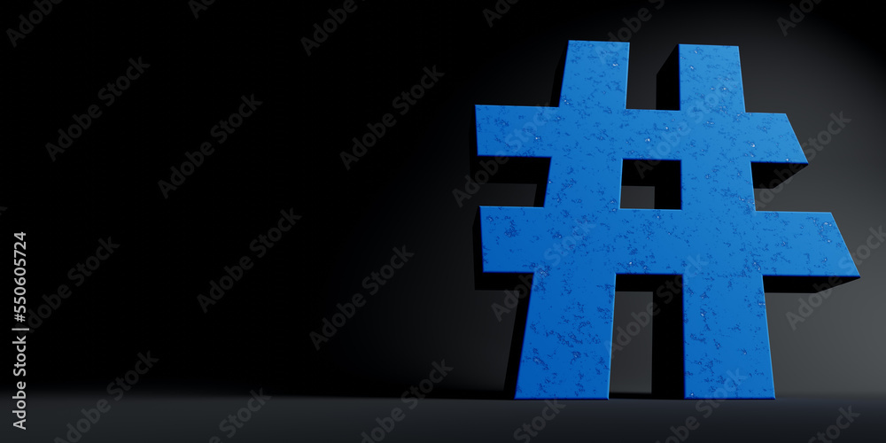 Fototapete the hashtag symbol concept. mighty hashtag. view from the ground to a large scale hashtag. 3d render