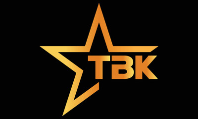 TBK golden luxury star icon three letter logo design vector template. royal logo | luxury logo | jewelry logo | premium logo | iconic logo | Victoria logo |