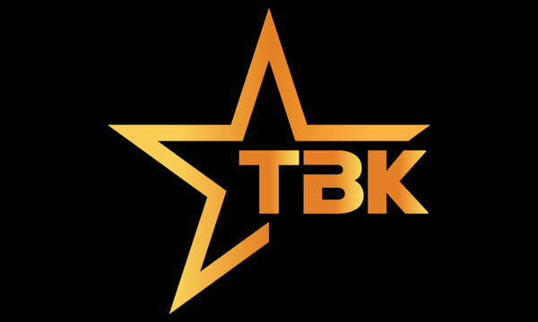 TBK golden luxury star icon three letter logo design vector template. royal logo | luxury logo | jewelry logo | premium logo | iconic logo | Victoria logo |